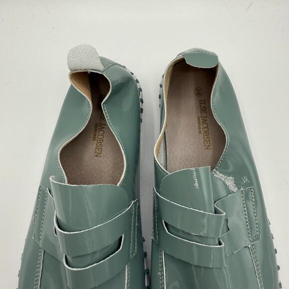Ilse Jacobsen Tulip 3865 Loafer Womens 38 Green Patent Slip On Flat Shoes Casual - Picture 7 of 11